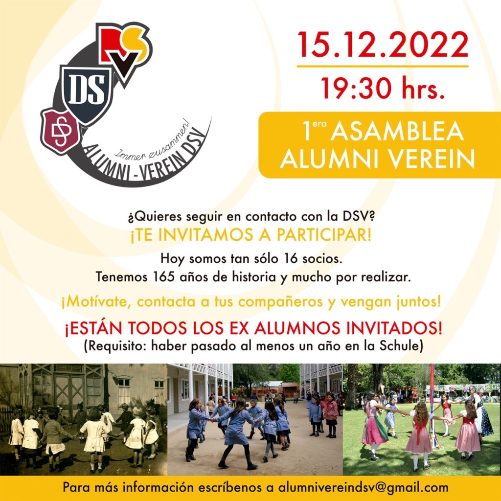 Invitación Ex Alumnos a participar de la primera asamblea Alumni-Verein - 15.12.2022