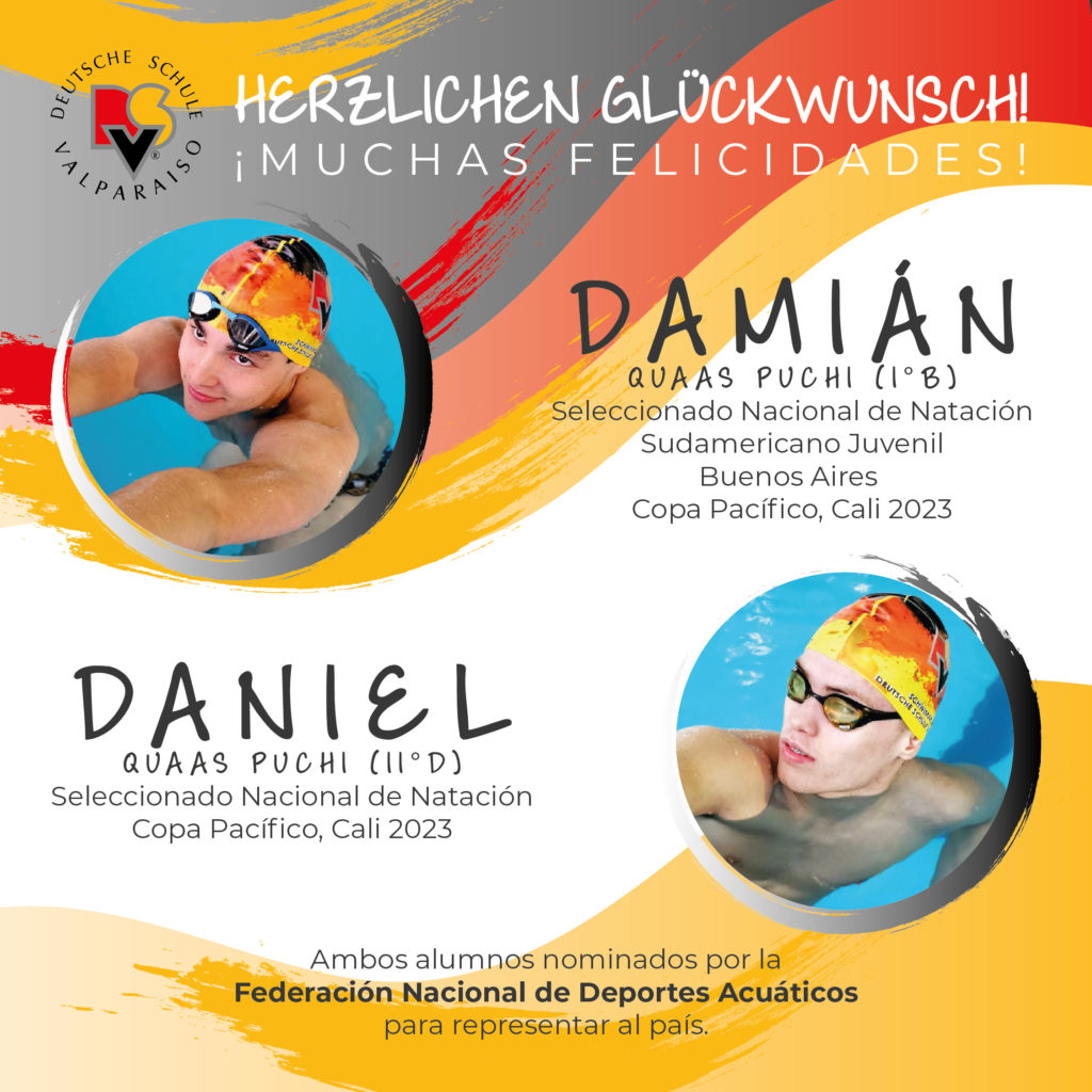 Damián Quaaz (I°B) y Daniel Quaas (II°D) nominados a la selección nacional de Natación